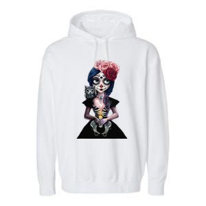 DíA De Los Muertos La Catrina Day Of The Dead Sugar Skull Garment-Dyed Fleece Hoodie