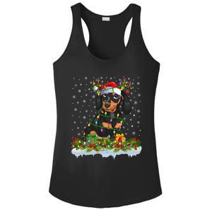 Dachshund Dog Lover Xmas Lighting Santa Dachshund Christmas Gift Ladies PosiCharge Competitor Racerback Tank