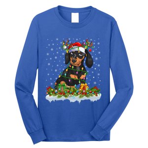 Dachshund Dog Lover Xmas Lighting Santa Dachshund Christmas Gift Long Sleeve Shirt