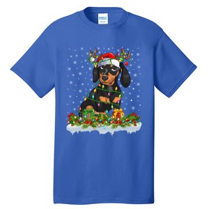 Dachshund Dog Lover Xmas Lighting Santa Dachshund Christmas Gift Tall T-Shirt