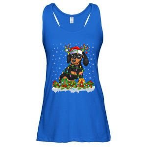 Dachshund Dog Lover Xmas Lighting Santa Dachshund Christmas Gift Ladies Essential Flowy Tank