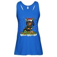 Dachshund Dog Lover Xmas Lighting Santa Dachshund Christmas Gift Ladies Essential Flowy Tank