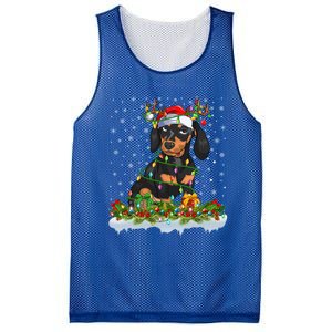 Dachshund Dog Lover Xmas Lighting Santa Dachshund Christmas Gift Mesh Reversible Basketball Jersey Tank