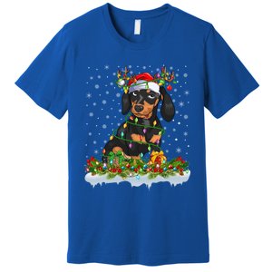 Dachshund Dog Lover Xmas Lighting Santa Dachshund Christmas Gift Premium T-Shirt