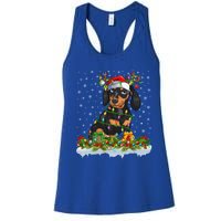 Dachshund Dog Lover Xmas Lighting Santa Dachshund Christmas Gift Women's Racerback Tank