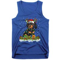 Dachshund Dog Lover Xmas Lighting Santa Dachshund Christmas Gift Tank Top