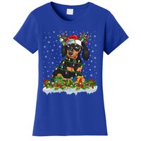 Dachshund Dog Lover Xmas Lighting Santa Dachshund Christmas Gift Women's T-Shirt