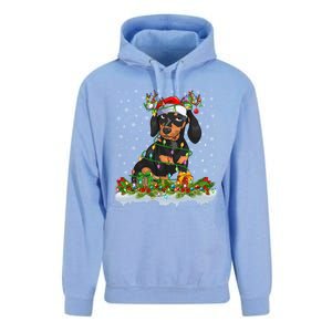 Dachshund Dog Lover Xmas Lighting Santa Dachshund Christmas Gift Unisex Surf Hoodie