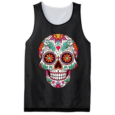 Dia De Los Muertos Mexico Costume Day Of Dead Sugar Skull Mesh Reversible Basketball Jersey Tank
