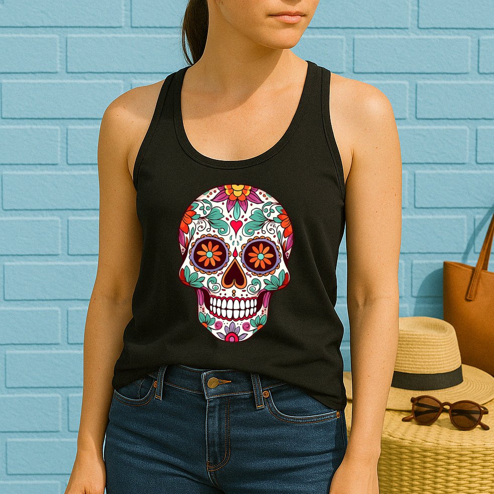 Dia De Los Muertos Mexico Costume Day Of Dead Sugar Skull Womens Tank Top