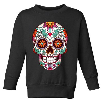 Dia De Los Muertos Mexico Costume Day Of Dead Sugar Skull Toddler Sweatshirt