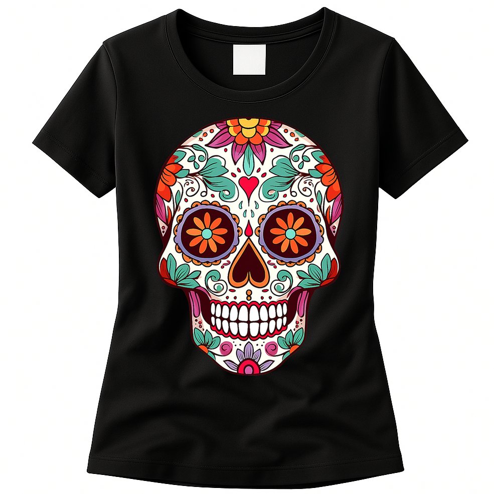 Dia De Los Muertos Mexico Costume Day Of Dead Sugar Skull Womens T-Shirt