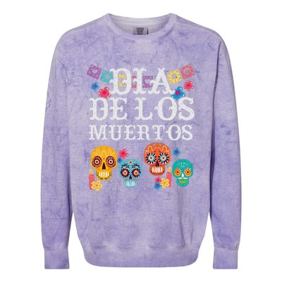 Dia De Los Muertos Sugar Skull Mexican Holiday Colorblast Crewneck Sweatshirt