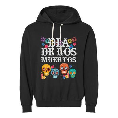 Dia De Los Muertos Sugar Skull Mexican Holiday Garment-Dyed Fleece Hoodie