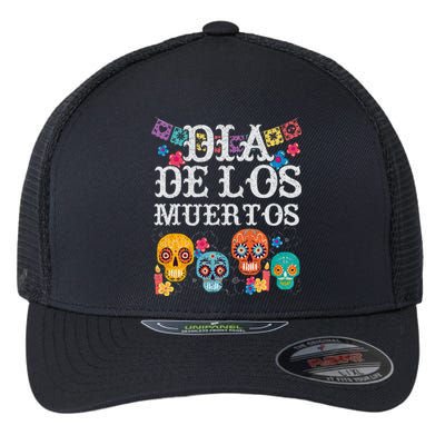 Dia De Los Muertos Sugar Skull Mexican Holiday Flexfit Unipanel Trucker Cap