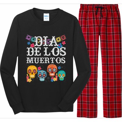 Dia De Los Muertos Sugar Skull Mexican Holiday Long Sleeve Pajama Set