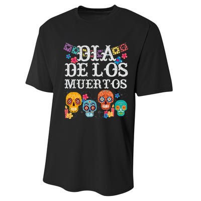 Dia De Los Muertos Sugar Skull Mexican Holiday Performance Sprint T-Shirt