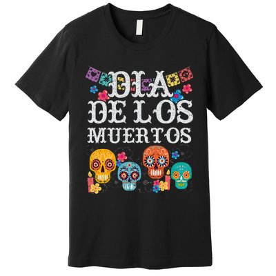 Dia De Los Muertos Sugar Skull Mexican Holiday Premium T-Shirt