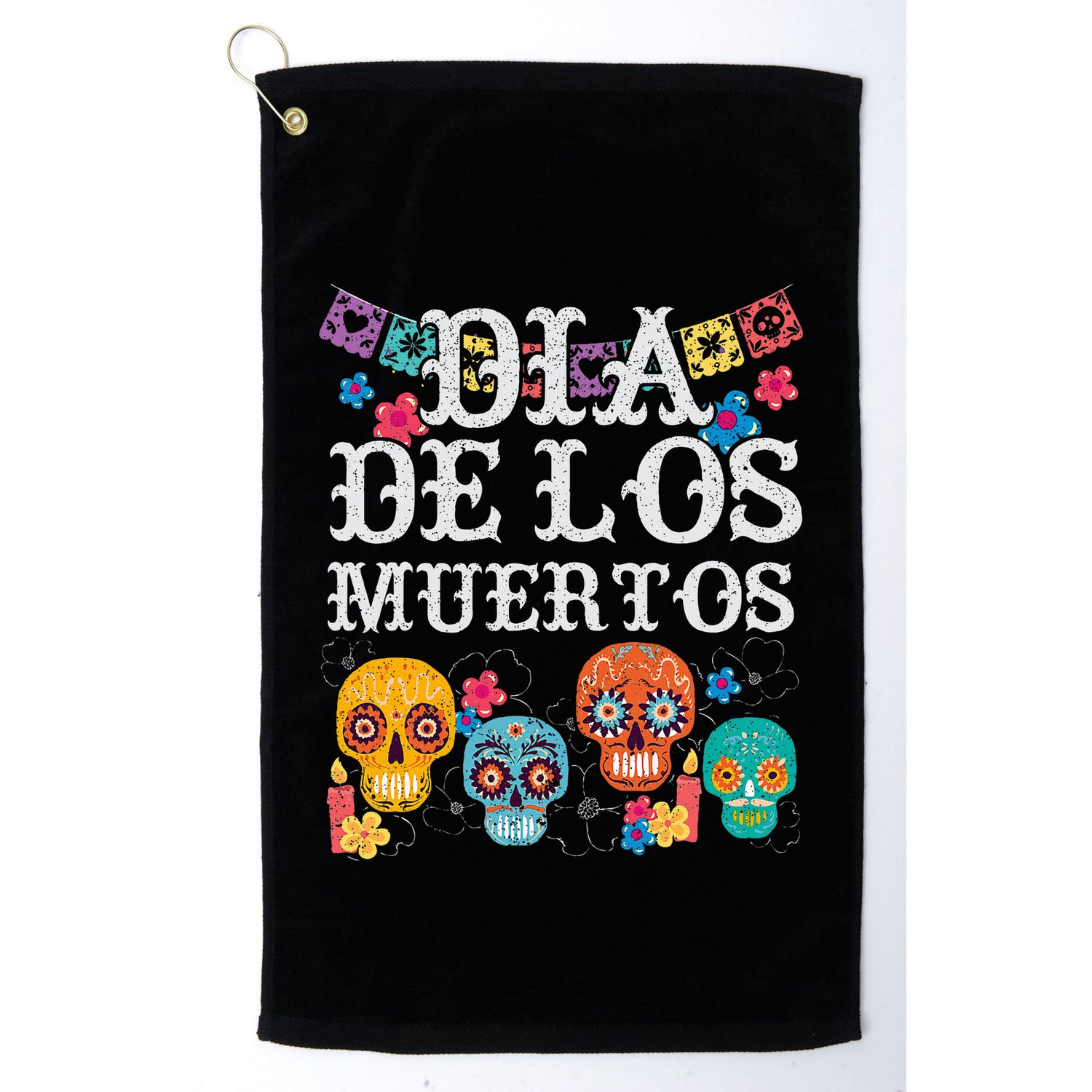 Dia De Los Muertos Sugar Skull Mexican Holiday Golf Towel