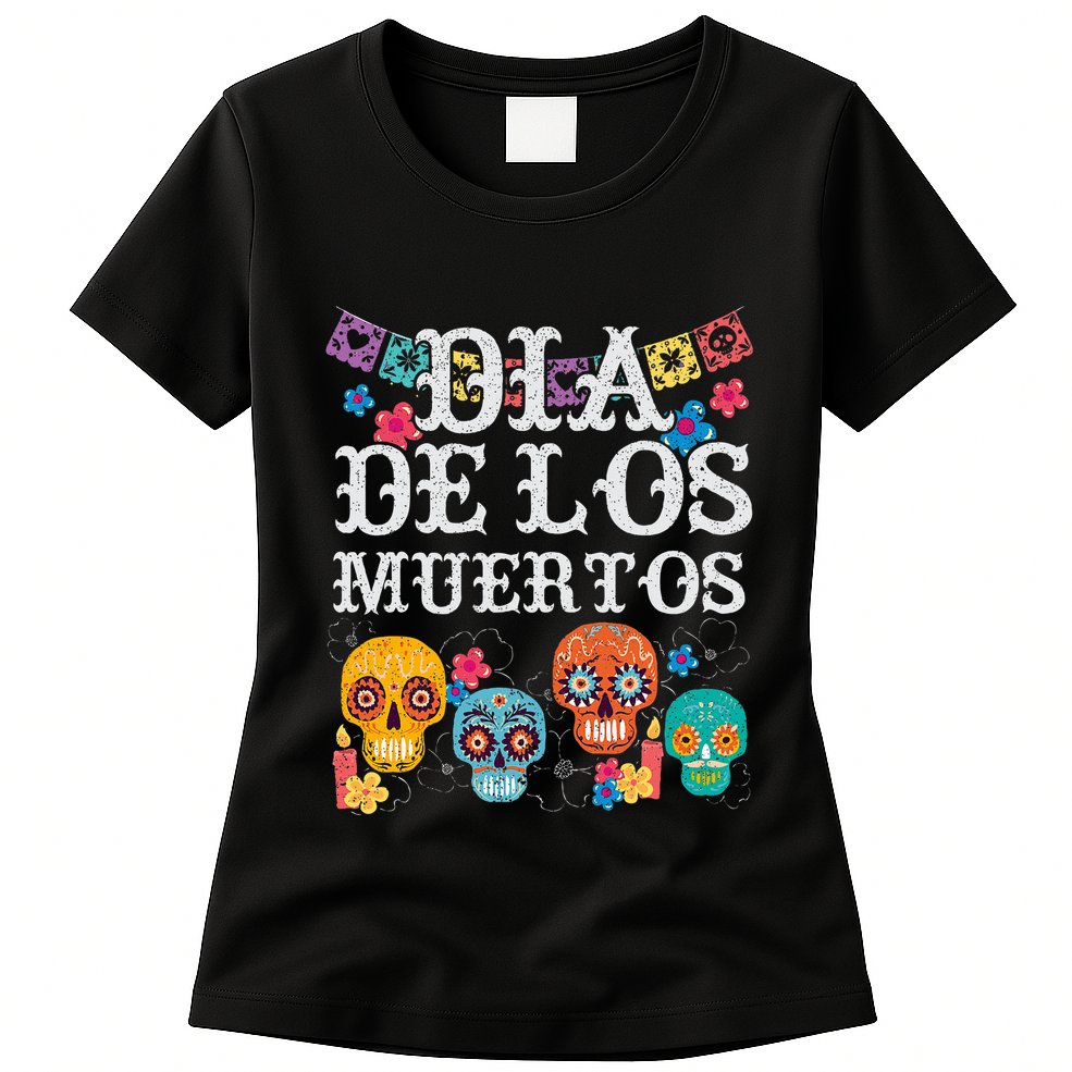 Dia De Los Muertos Sugar Skull Mexican Holiday Womens T-Shirt