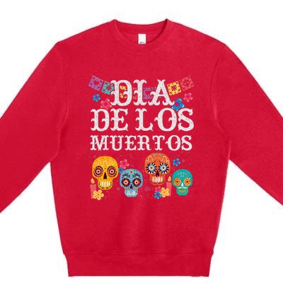 Dia De Los Muertos Sugar Skull Mexican Holiday Premium Crewneck Sweatshirt