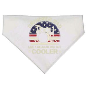 Drummer Dad Like A Regular Dad But Cooler American Flag Cool Gift USA-Made Doggie Bandana