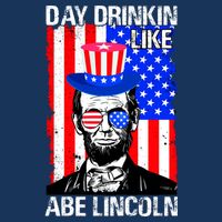Day Drinkin Like Abe Lincoln USA Flag Merica Funny 4th Of July 16 in Basic Backpack