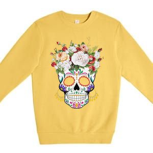 Dia De Los Muertos Day Of Dead Sugar Skull Costume Halloween Premium Crewneck Sweatshirt