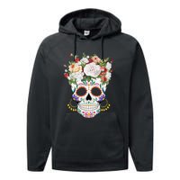 Dia De Los Muertos Day Of Dead Sugar Skull Costume Halloween Performance Fleece Hoodie