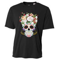 Dia De Los Muertos Day Of Dead Sugar Skull Costume Halloween Cooling Performance Crew T-Shirt