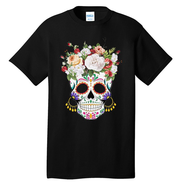 Dia De Los Muertos Day Of Dead Sugar Skull Costume Halloween Tall T-Shirt