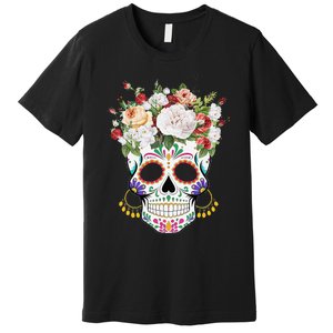 Dia De Los Muertos Day Of Dead Sugar Skull Costume Halloween Premium T-Shirt