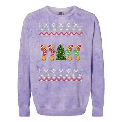 Dachshund Dog Lover Christmas Colorblast Crewneck Sweatshirt