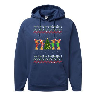 Dachshund Dog Lover Christmas Performance Fleece Hoodie