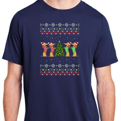 Dachshund Dog Lover Christmas Adult ChromaSoft Performance T-Shirt