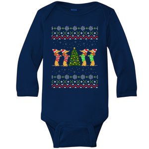 Dachshund Dog Lover Christmas Baby Long Sleeve Bodysuit