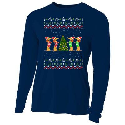 Dachshund Dog Lover Christmas Cooling Performance Long Sleeve Crew