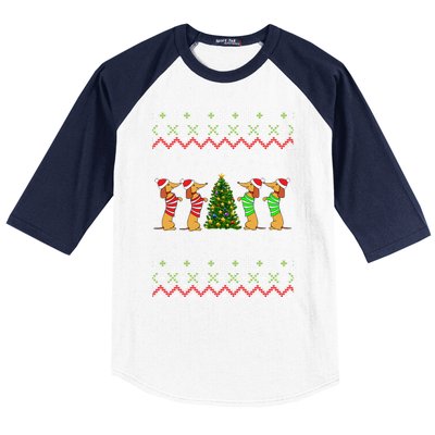 Dachshund Dog Lover Christmas Baseball Sleeve Shirt