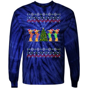 Dachshund Dog Lover Christmas Tie-Dye Long Sleeve Shirt