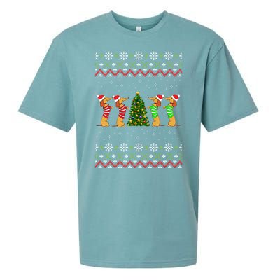 Dachshund Dog Lover Christmas Sueded Cloud Jersey T-Shirt