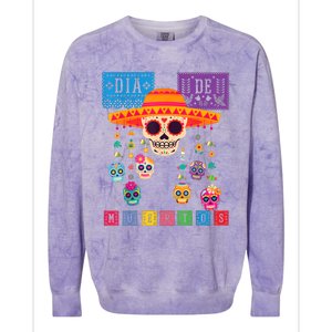 Dia De Los Muertos Day Of The Dead Sugar Skull Halloween Colorblast Crewneck Sweatshirt