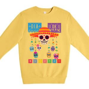 Dia De Los Muertos Day Of The Dead Sugar Skull Halloween Premium Crewneck Sweatshirt