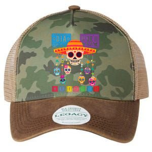 Dia De Los Muertos Day Of The Dead Sugar Skull Halloween Legacy Tie Dye Trucker Hat