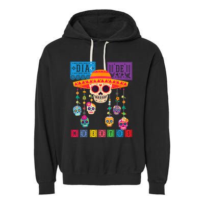 Dia De Los Muertos Day Of The Dead Sugar Skull Halloween Garment-Dyed Fleece Hoodie