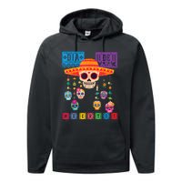 Dia De Los Muertos Day Of The Dead Sugar Skull Halloween Performance Fleece Hoodie