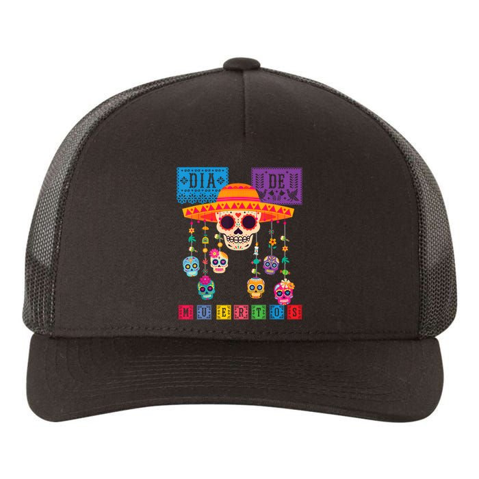 Dia De Los Muertos Day Of The Dead Sugar Skull Halloween Yupoong Adult 5-Panel Trucker Hat