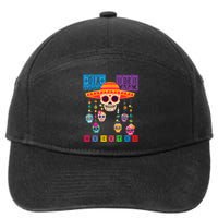 Dia De Los Muertos Day Of The Dead Sugar Skull Halloween 7-Panel Snapback Hat