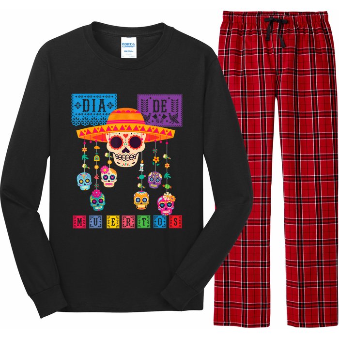 Dia De Los Muertos Day Of The Dead Sugar Skull Halloween Long Sleeve Pajama Set