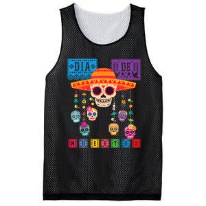 Dia De Los Muertos Day Of The Dead Sugar Skull Halloween Mesh Reversible Basketball Jersey Tank