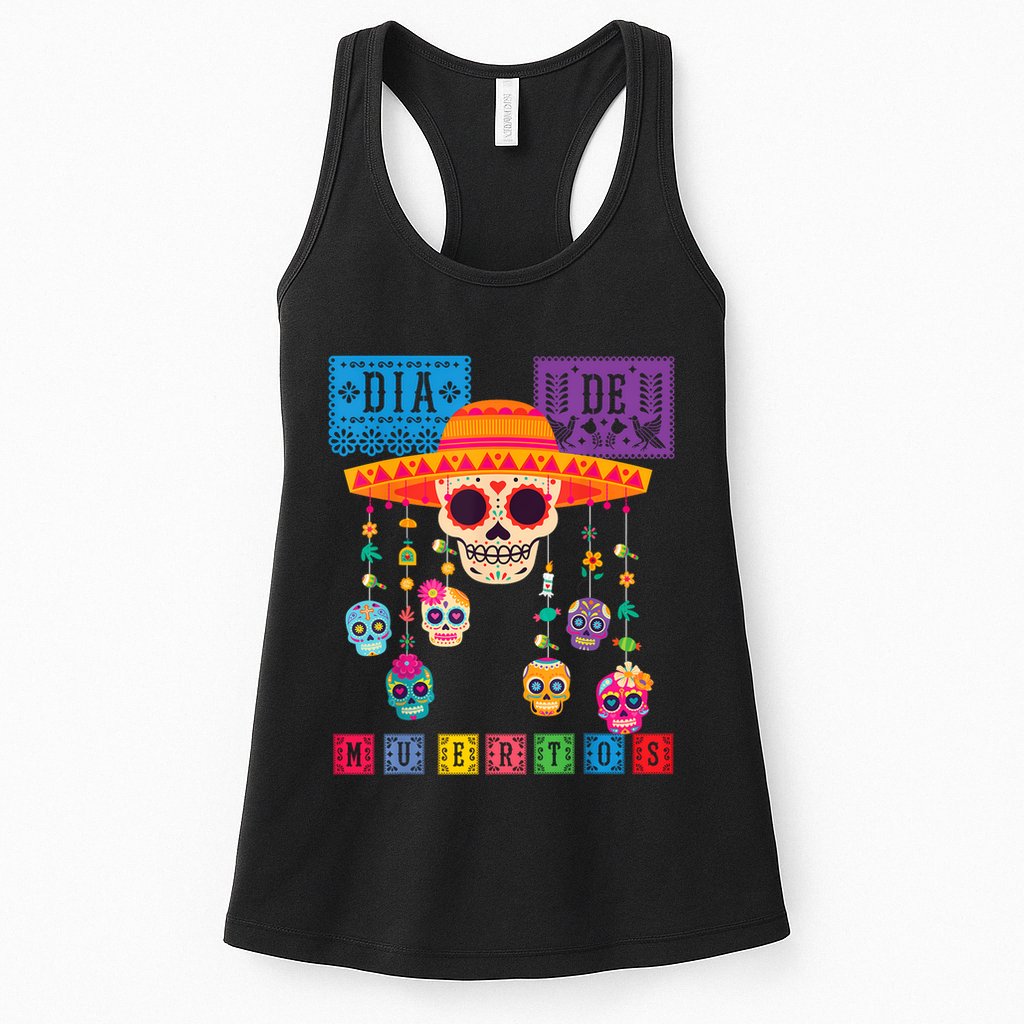 Dia De Los Muertos Day Of The Dead Sugar Skull Halloween Womens Tank Top